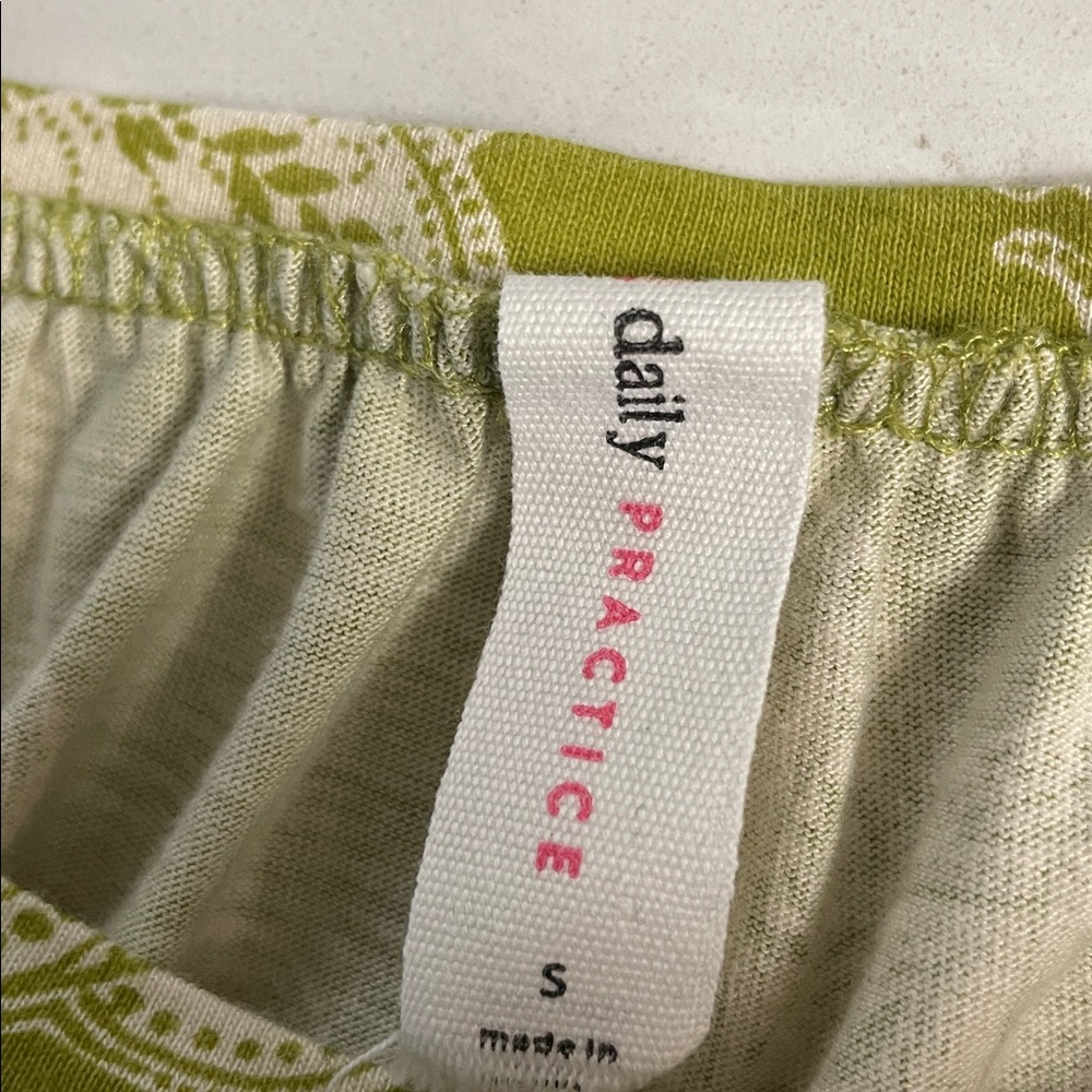 anthropologie daily practice green paisley puff sleeves dress size large - Picture 7 of 9